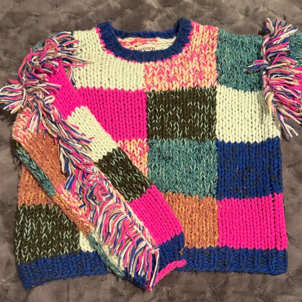 Scotch & Soda Multicolor Patchwork Sweater S/M - image 3